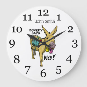 Stubborn donkey Funny mule Large Clock