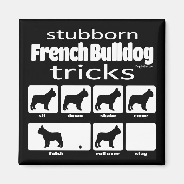 Stubborn French Bulldog Tricks Magnet (Front)
