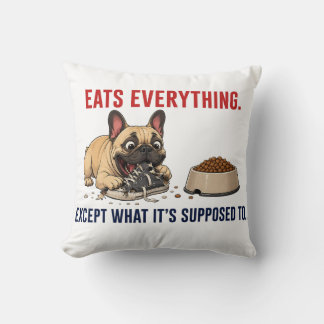 Stubborn Frenchie Chaos Home Decor Illustration Cushion