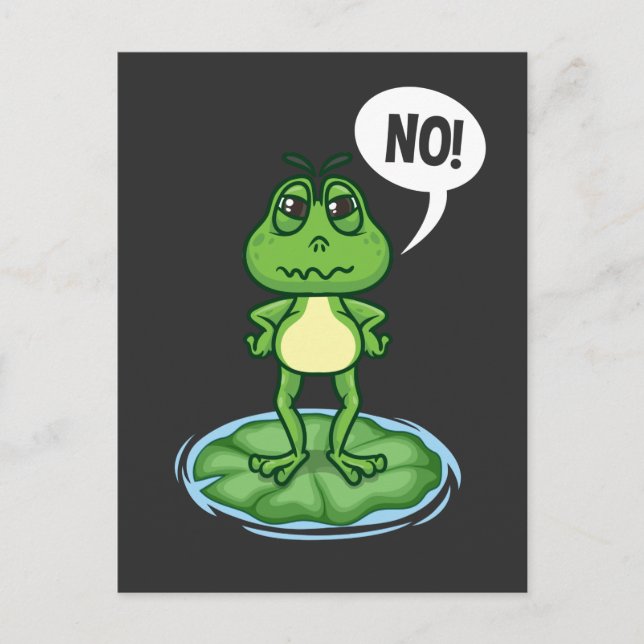 Stubborn Frog Catcher Amphibian Lake Humour Postcard (Front)