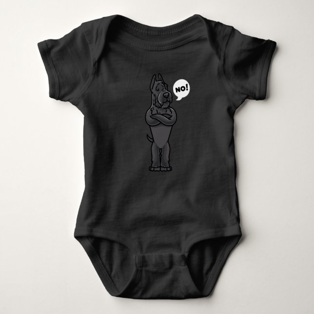 Stubborn Giant Schnauzer Baby Bodysuit (Front)