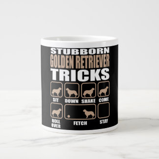 Stubborn Golden Retriever Tricks design Large Coffee Mug