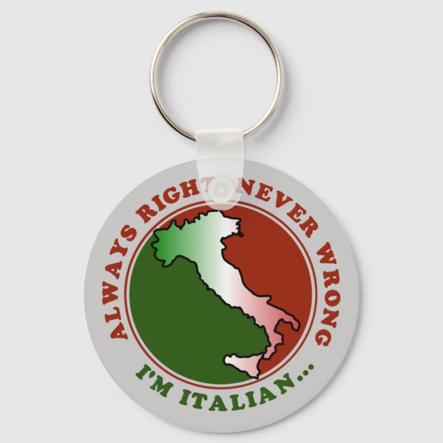 Stubborn Italian Funny Key Ring (Front)
