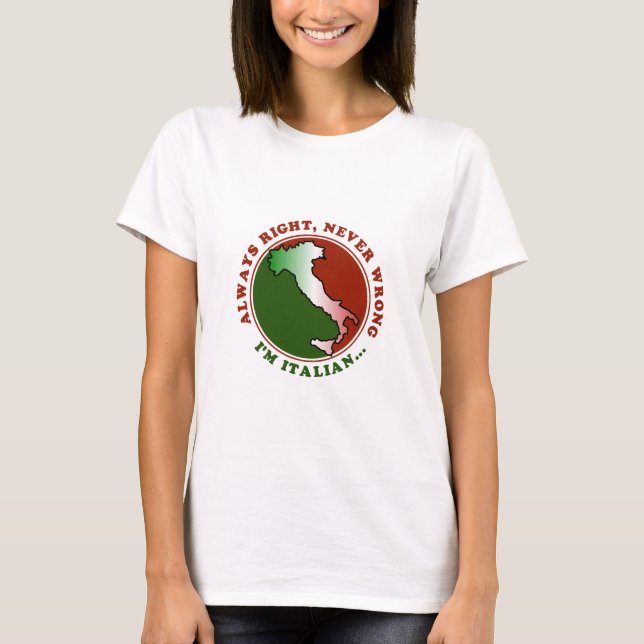 Stubborn Italian Funny Womens T-Shirt (Front)