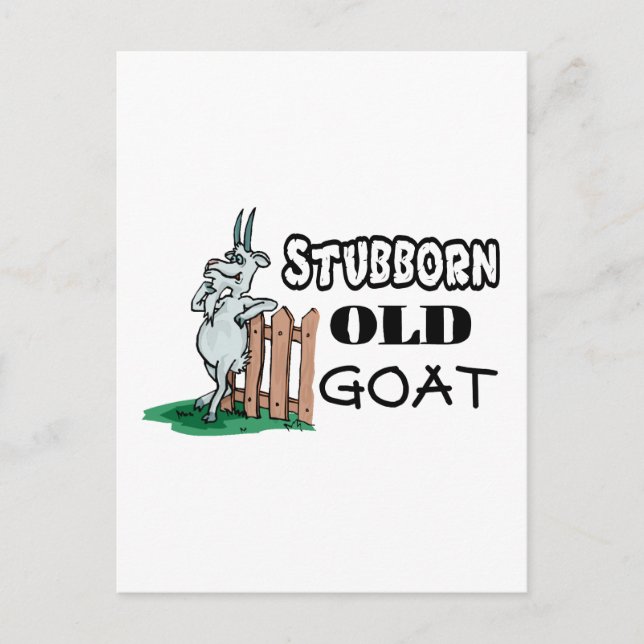 Stubborn Old Goat Postcard (Front)