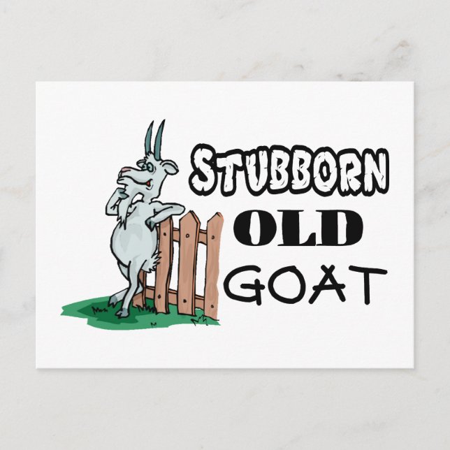 Stubborn Old Goat Postcard (Front)