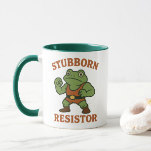 Stubborn Resistor Frog Mug   Retro Portland Vibes