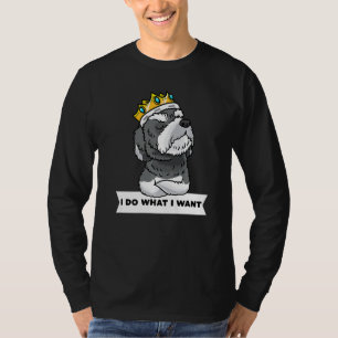 Stubborn Schnoodle Dog With Crown Premium T-Shirt