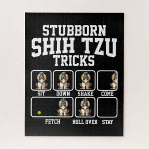 Stubborn Shih Tzu Dog Tricks Jigsaw Puzzle