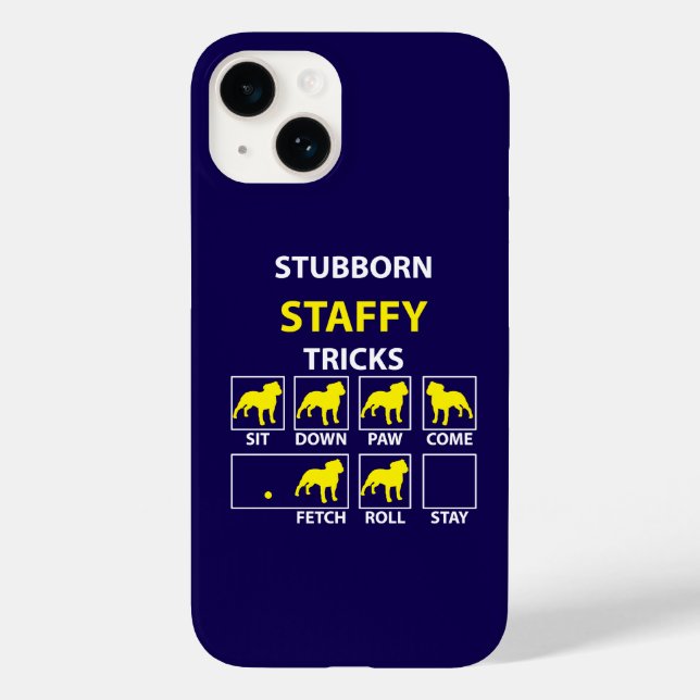 Stubborn Staffy Tricks Case-Mate iPhone Case (Back)