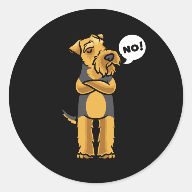 Stubborn Welsh Terrier Dog Classic Round Sticker (Front)