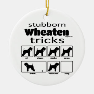 Stubborn Wheaten Tricks Ceramic Tree Decoration