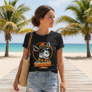 Stubbornly Sunny   Cool Cartoon Donkey  Tri-Blend Shirt