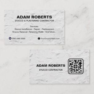 Stucco Business Card Contractor Wall QR Code