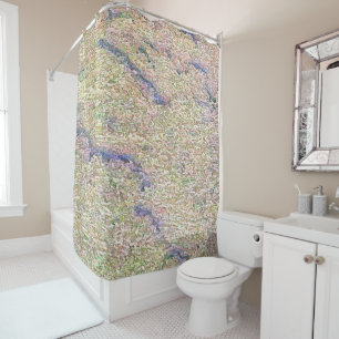 Stucco Green Sea Shower Curtain