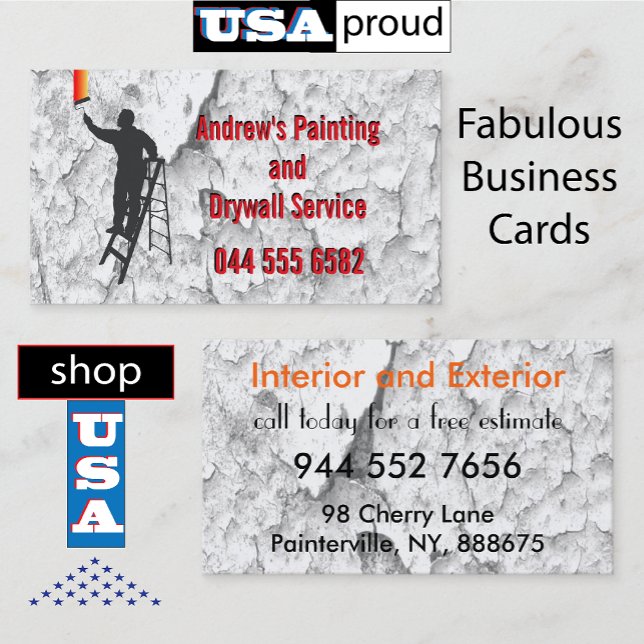 Stucco Painting Service 🛠️ Handyman Home Repair Business Card (Creator Uploaded)
