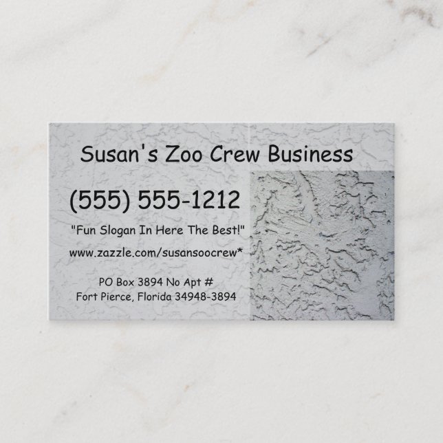 Stucco plaster wall background texture business card (Front)