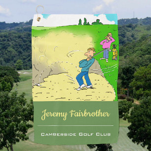 Stuck in a Bunker -  Funny Golf Cartoon Towel