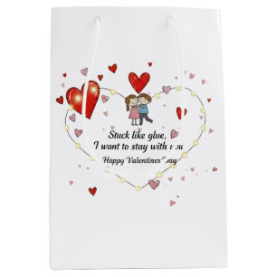 Stuck like glue valentine medium gift bag