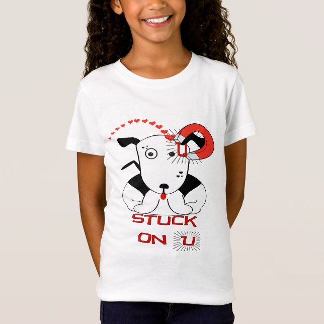 Stuck On U Petey the Bull Terrier T-Shirt (Front)