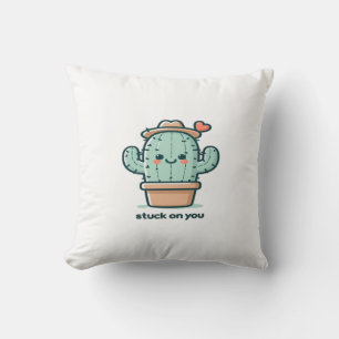 Stuck On You Cactus Cute Plant Design Cushion