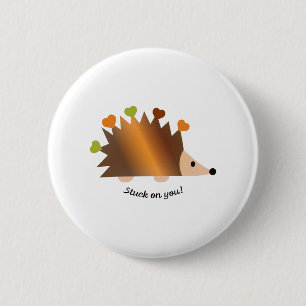 Stuck on You Hedgehogs and Hearts 6 Cm Round Badge