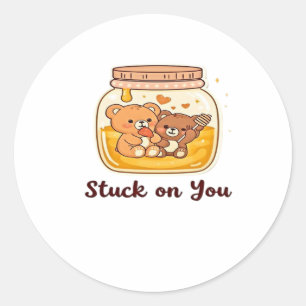 Stuck On You Simple Love Aesthetic  Classic Round Sticker