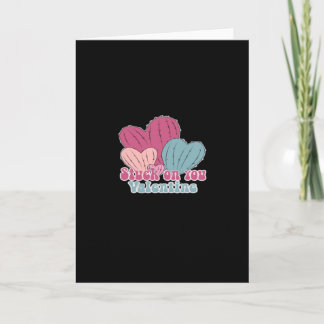 Stuck On You Valentine Funny Cactus Cute Design  Card