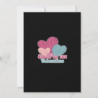 Stuck On You Valentine Funny Cactus Cute Design Holiday Card