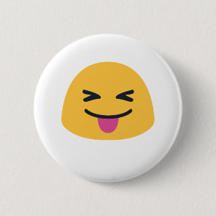 Stuck out tongue closed eyes Emoji 6 Cm Round Badge