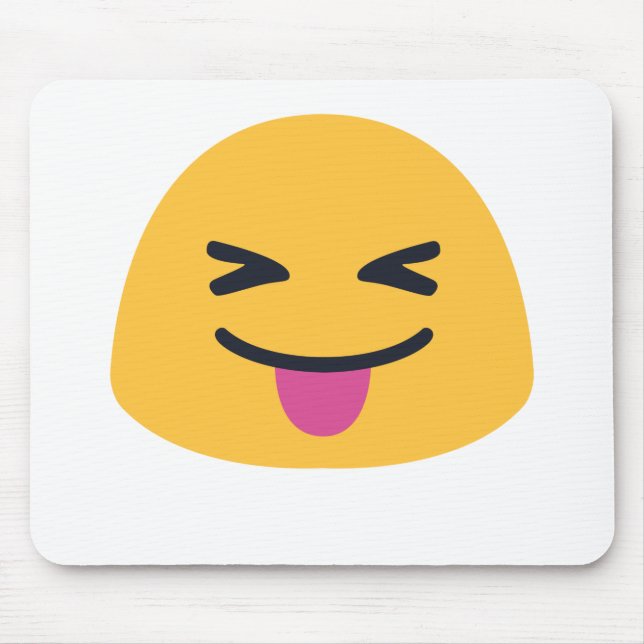 Stuck out tongue closed eyes Emoji Mouse Pad (Front)