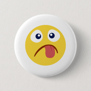 Stuck Out Tongue Emoji 6 Cm Round Badge