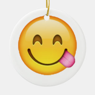 Stuck Out Tongue - Emoji Ceramic Tree Decoration