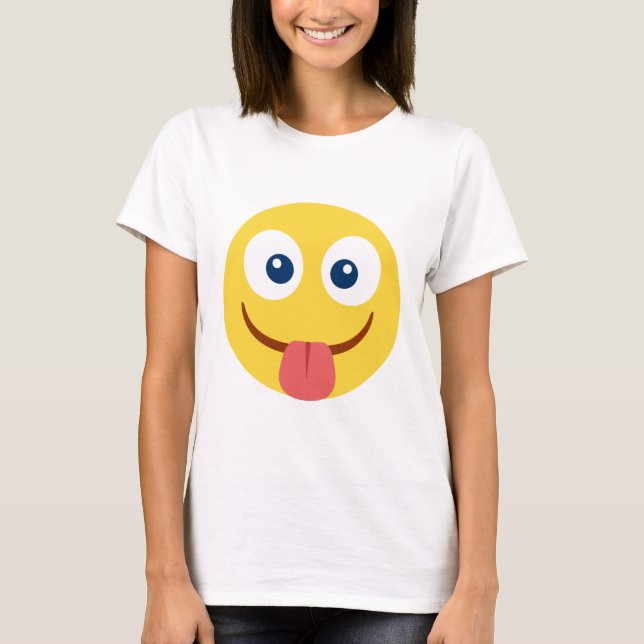 Stuck Out Tongue Emoji T-Shirt (Front)