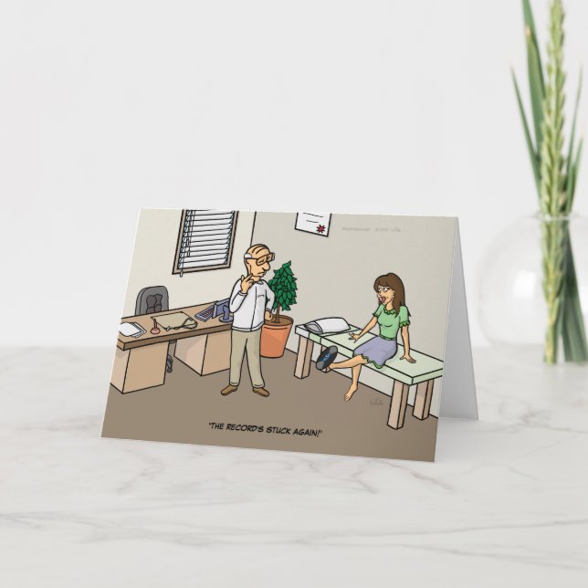 Stuck Record Greeting Card (Front)