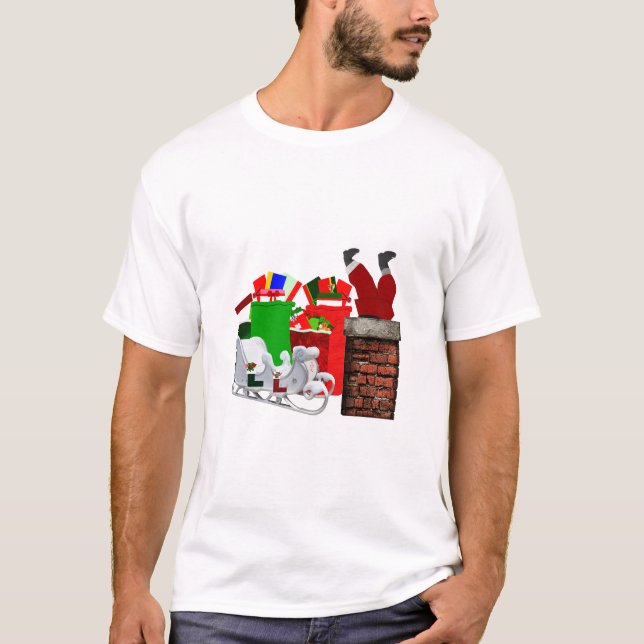Stuck Santa Unisex T-Shirt (Front)