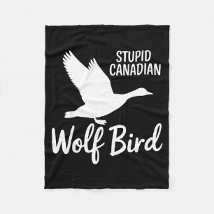 Stud Canadian Wolf Bird Funny  Fleece Blanket
