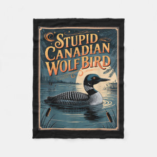 Stud Canadian Wolf Bird Funny Loon Humor  Fleece Blanket