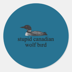 Stud Canadian Wolf Bird Lgbt Hockey  Classic Round Sticker