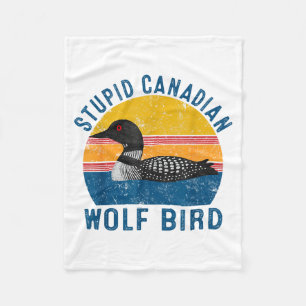 Stud Canadian Wolf Funny Loon Bird Humor Quote  Fleece Blanket