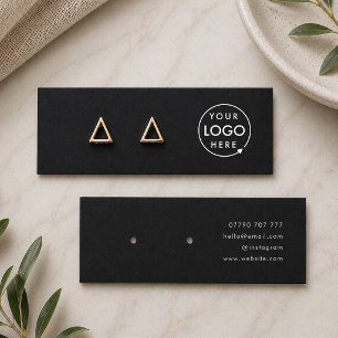 Stud Earring Display Card Black Jewelery Display