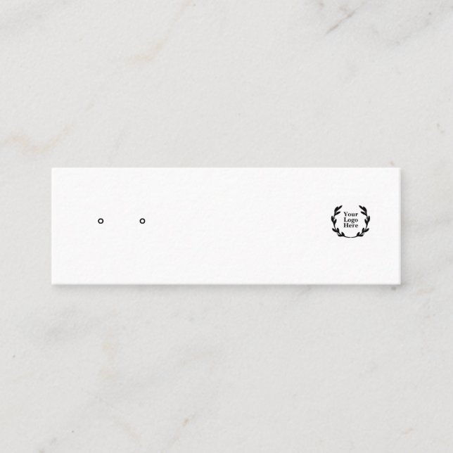 Stud Earring Display Card | White Jewelery Display (Front)