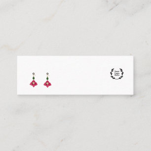Stud Earring Display Card   White Jewelery Display