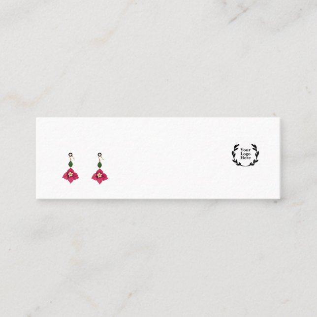 Stud Earring Display Card | White Jewelery Display (Front)