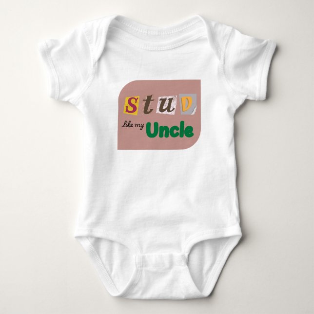 "Stud Like Uncle" Baby One-Piece Bodysuit (Front)