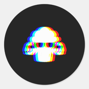 Stud Muffin Funny Muffin Varwave Edm Cyber Glitch Classic Round Sticker