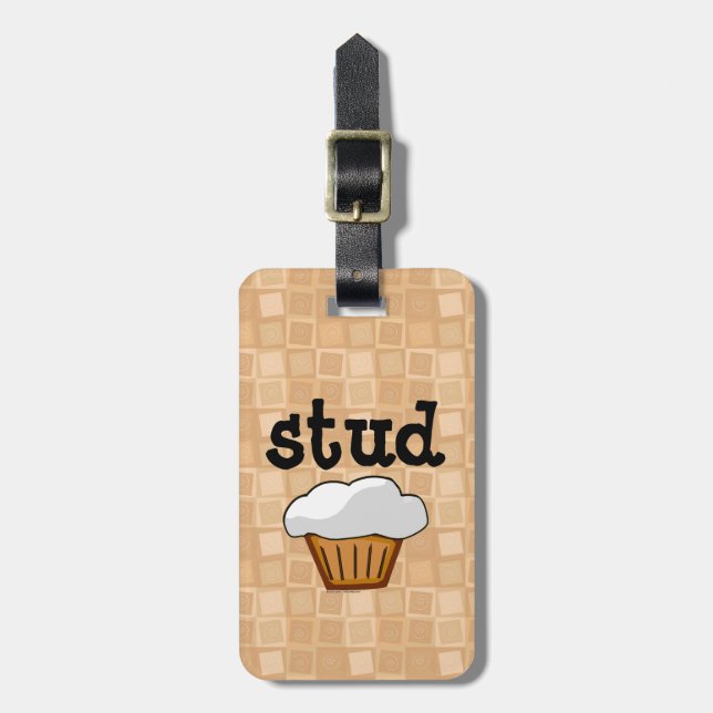 Stud Muffin Luggage Tag (Front Vertical)