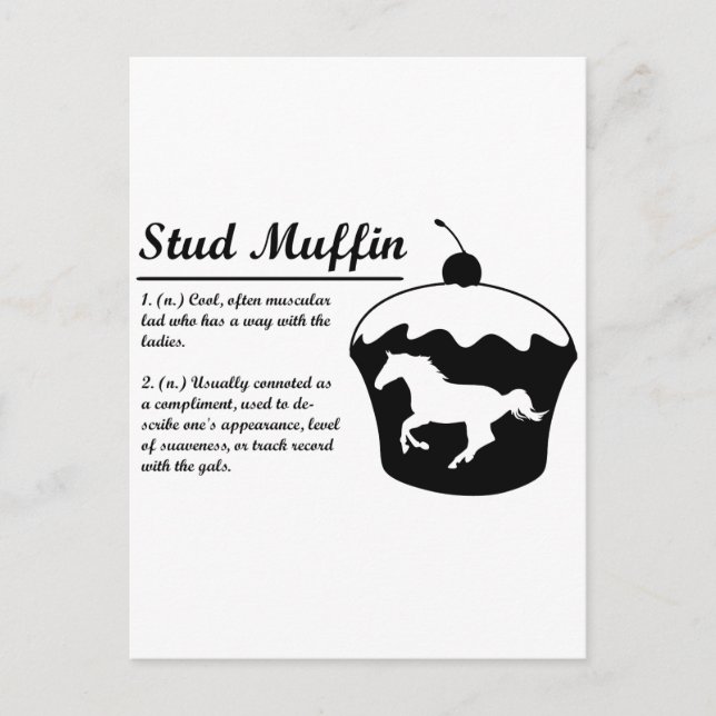 Stud Muffin Postcard (Front)