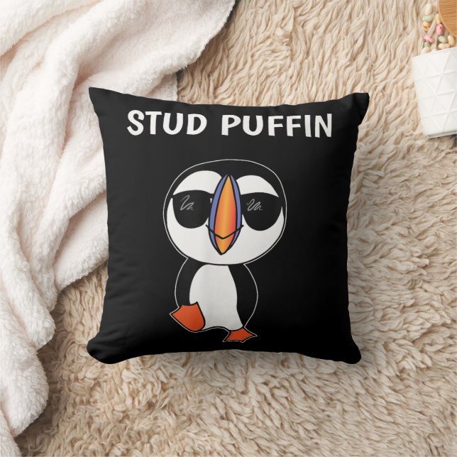 Stud Puffin Funny Bird Cushion (Blanket)
