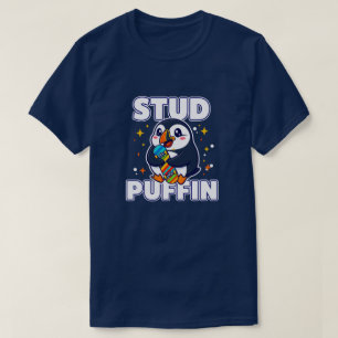 Stud Puffin Skater Cute Funny Bird Skateboard T-Shirt